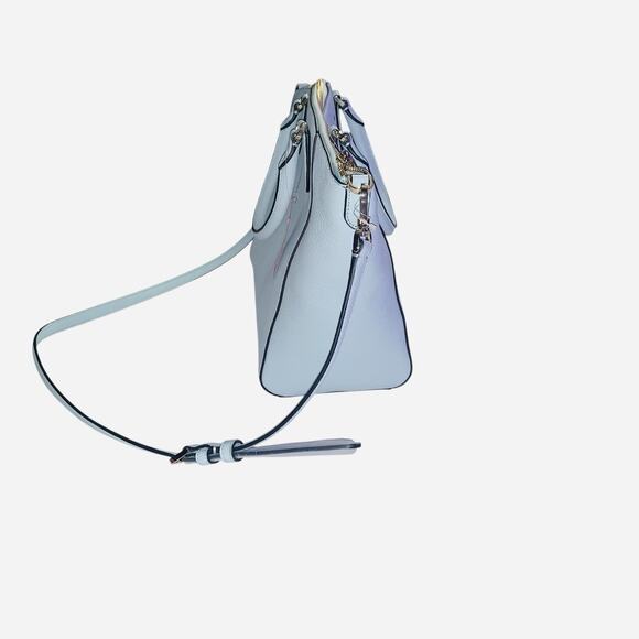 New Kate Spade Parker Pebbled Leather Satchel Frosty Sky Blue - Picture 14 of 16